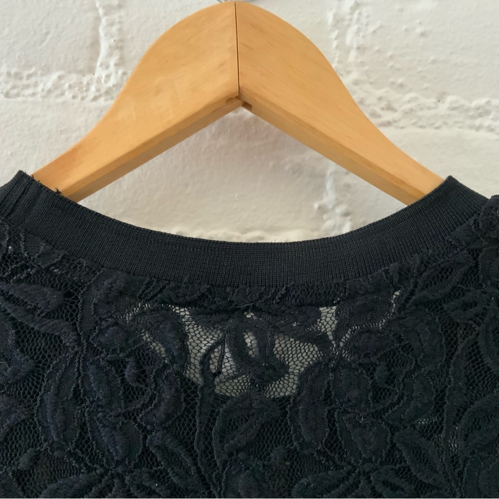 A New Day Black Lace Short Sleeve Top Shirt Top Goth Fairy Indie Sexy Size M - Picture 14 of 15